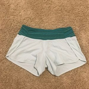 Lululemon sea mist run times shorts size 4